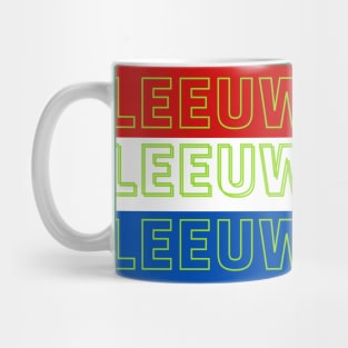 Leeuwarden City in Netherlands Flag Stripes Color Mug